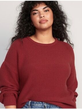 Old Navy Textured Knit Tunic Length Sweater Have a Heart Red 4X NWT